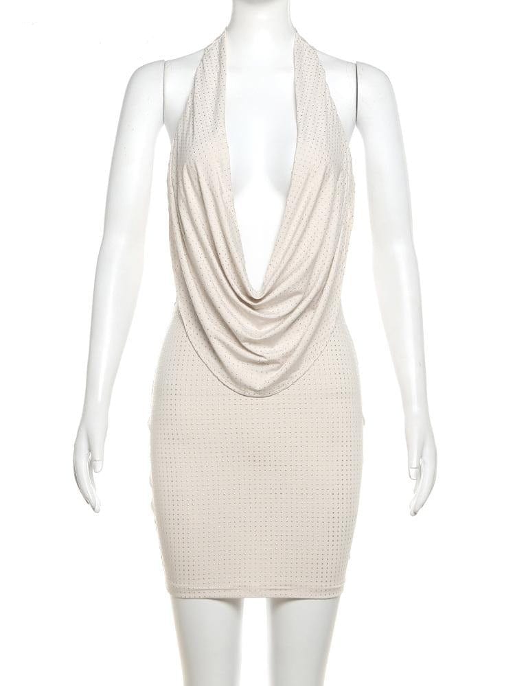 Dazzling Diamond Pasted Mini Dress