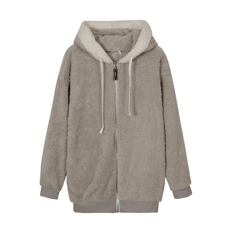 CozyPlush Women's Hooded Jacket Autumn Or Winter Zip Up