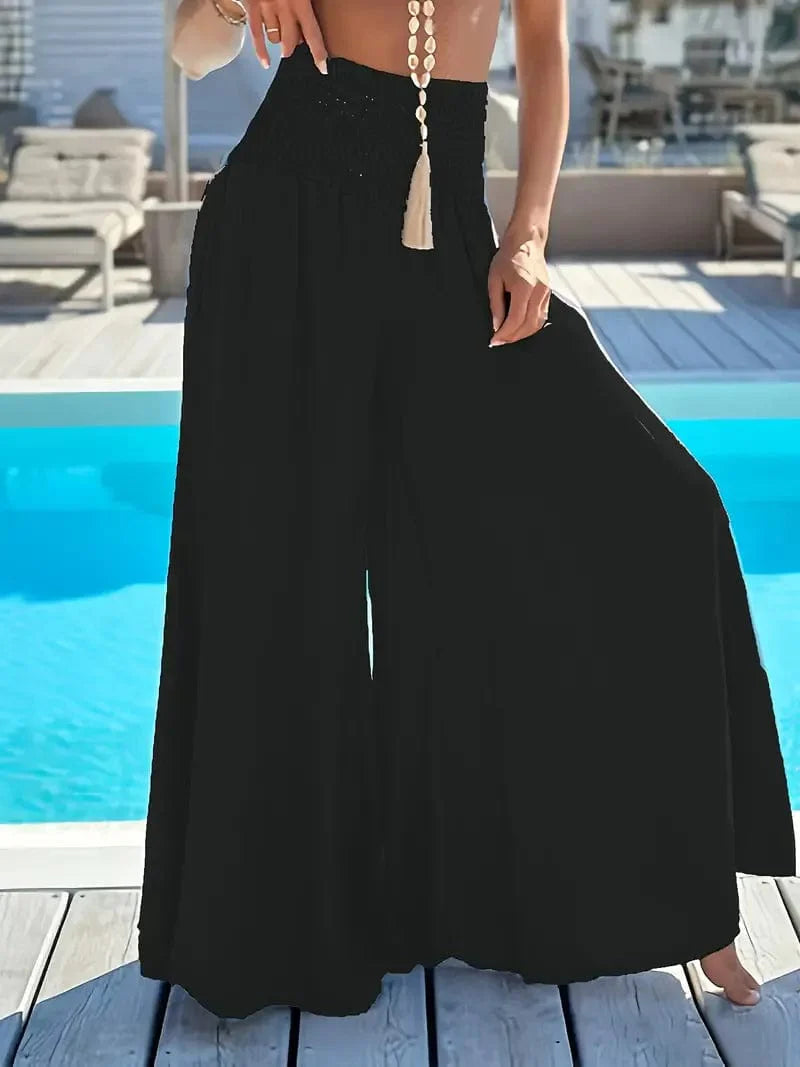 Chic Flowy Wide Leg Pants Lightweight