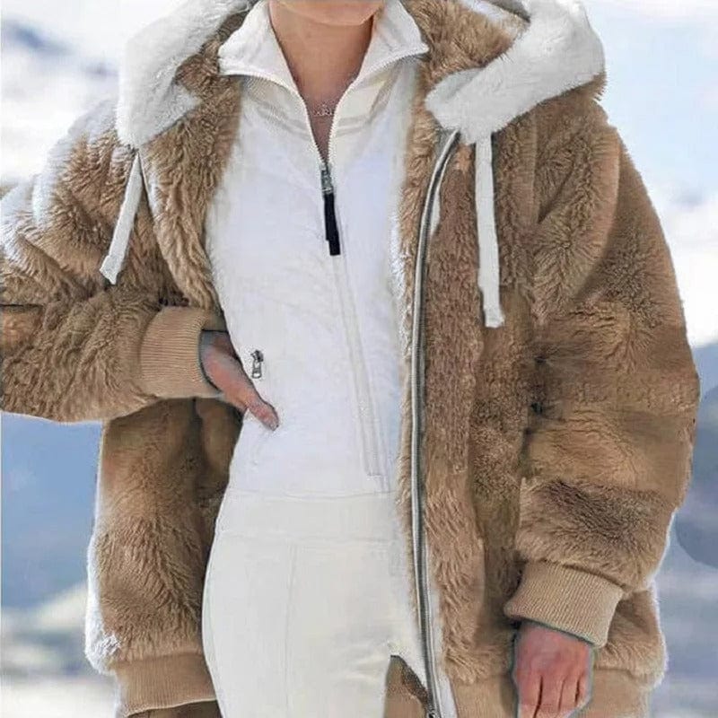 CozyPlush Women's Hooded Jacket Autumn Or Winter Zip Up