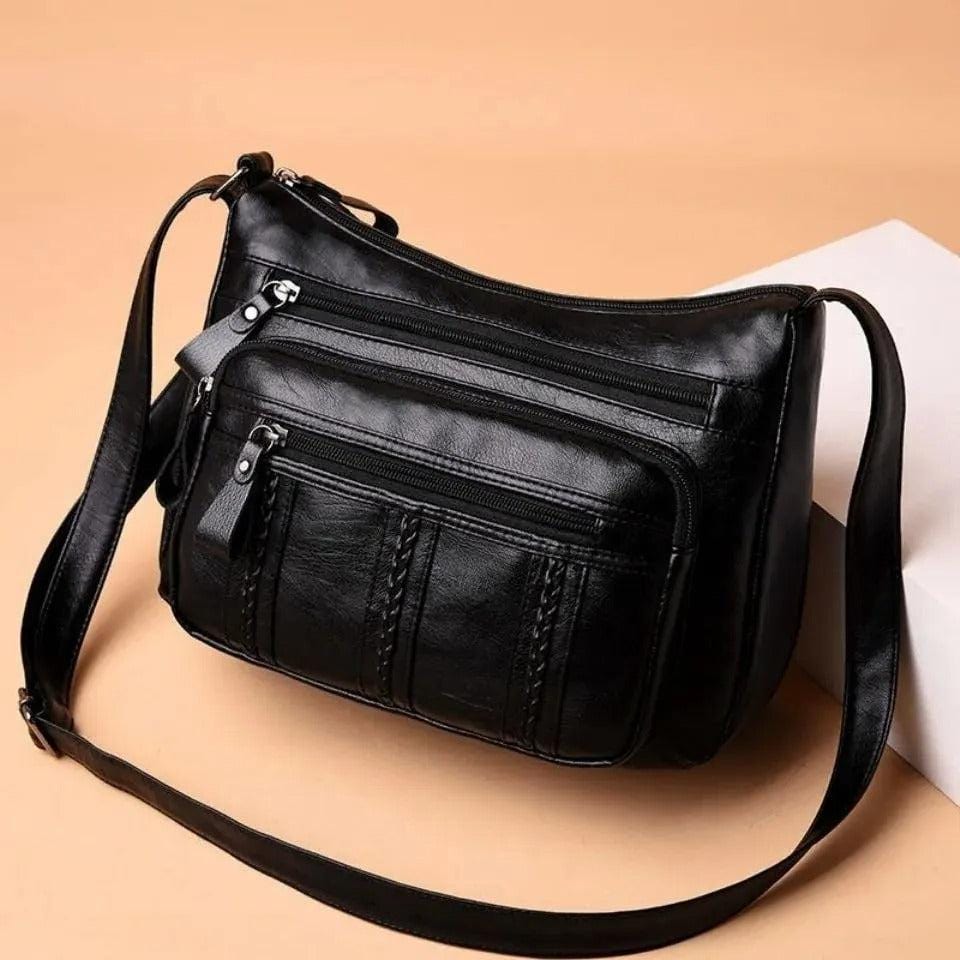 Elegant Crossbody Bag for Middle-Aged Women – Multi-Layered, Large-Capacity