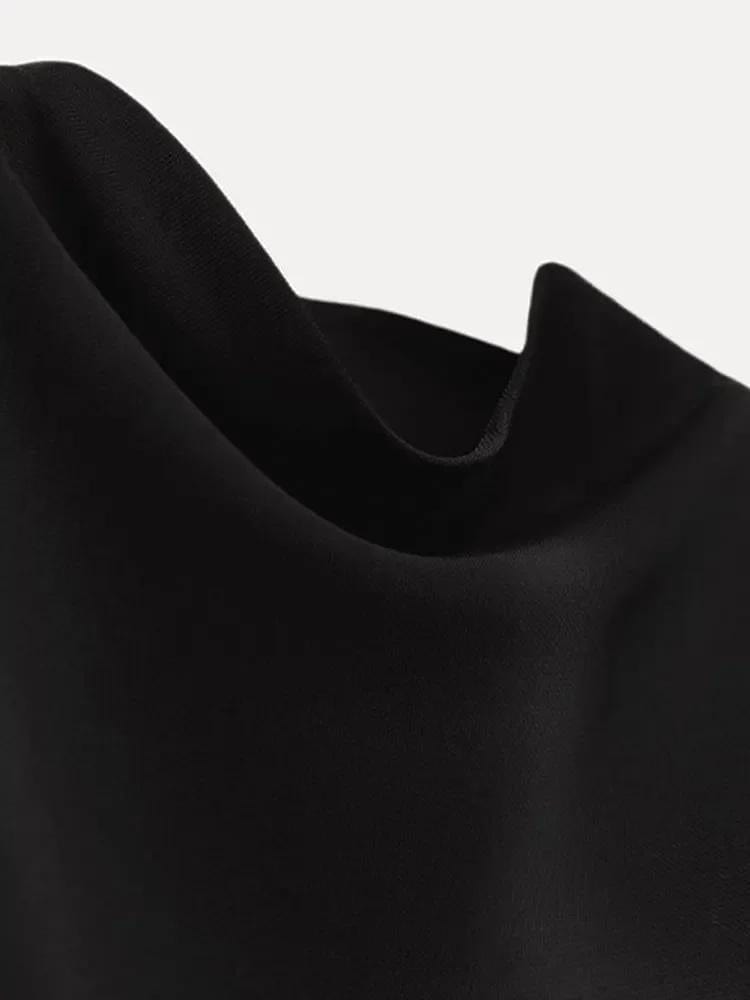 Elegant Women's Black Split Sleeveless Bodycon Dress