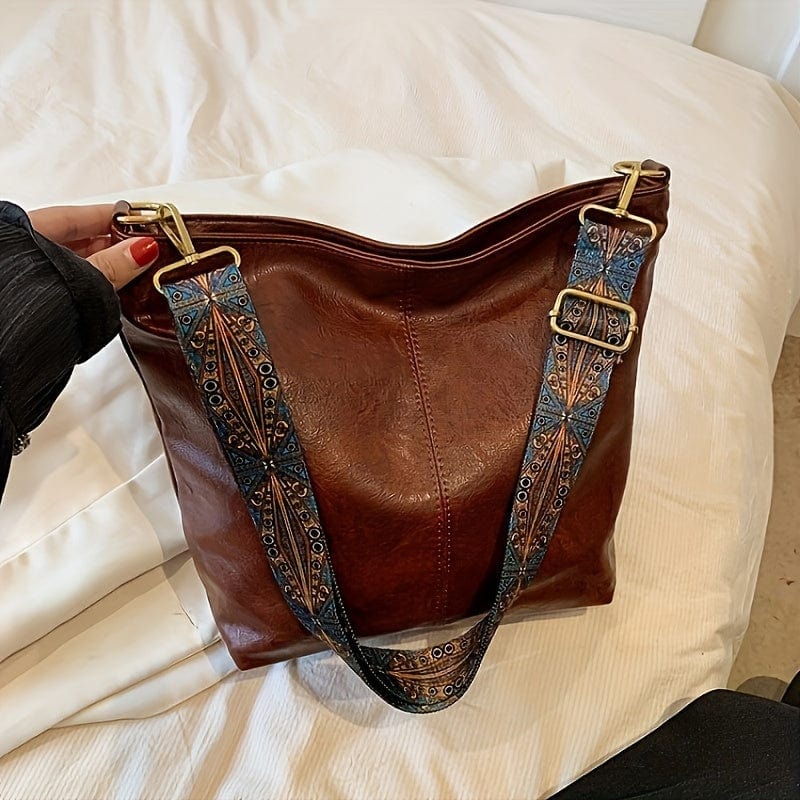 Vintage Large Capacity Hobo Bag Retro Bohemian Shoulder Tote for Women