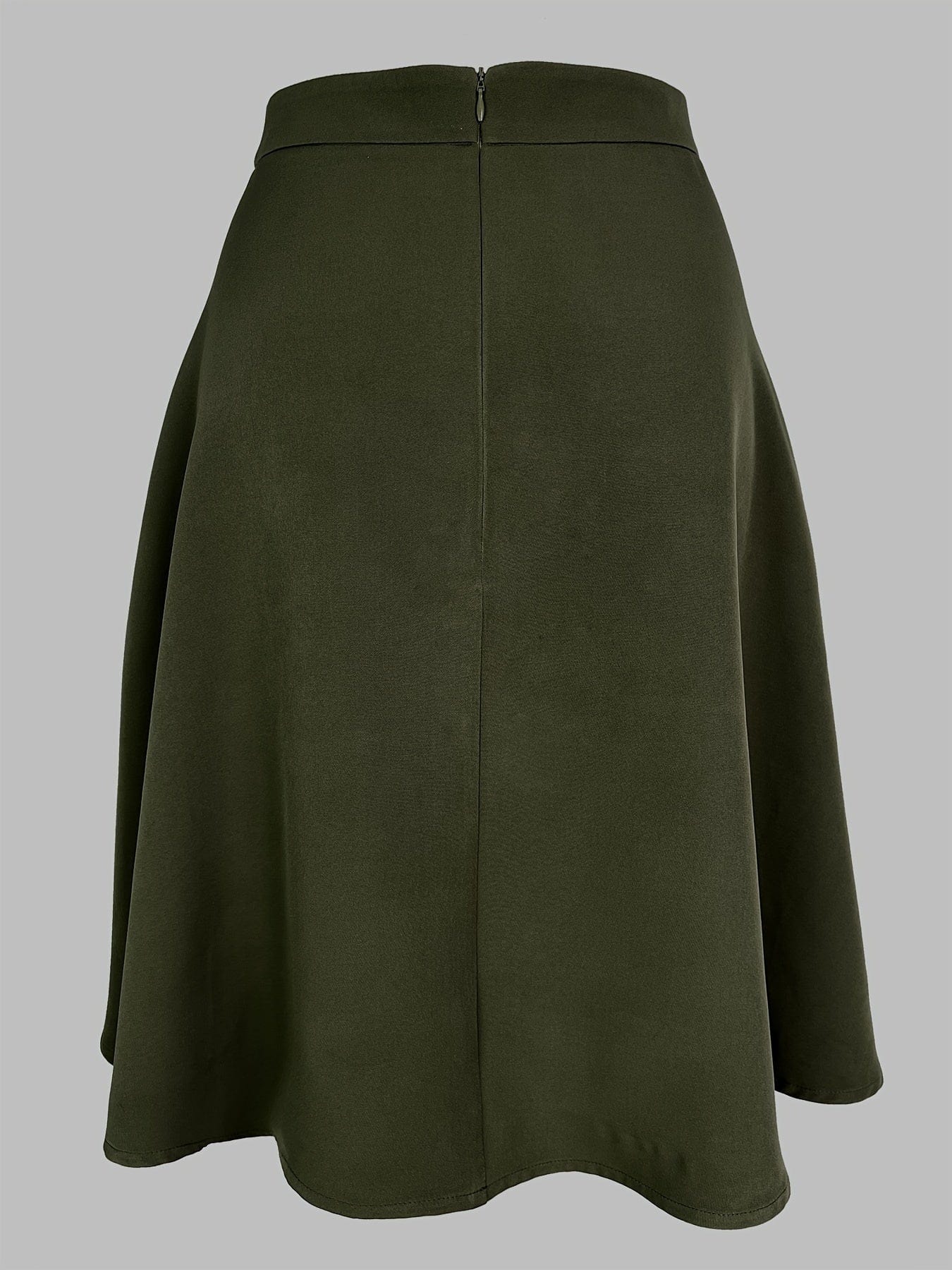 High-Waisted Skirt with Side Pockets, Durable and Easy-Care Design for Timeless Spring/Summer Style
