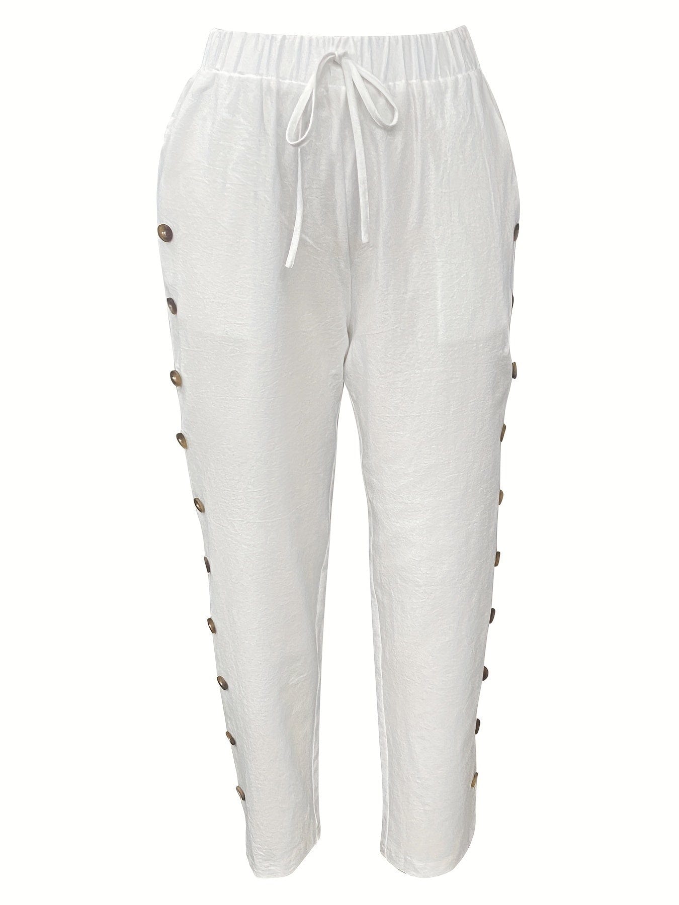 Stylish High Waist Straight Leg Pants for Women's Soft Micro Elastic Polyester for Spring, Summer & Fall