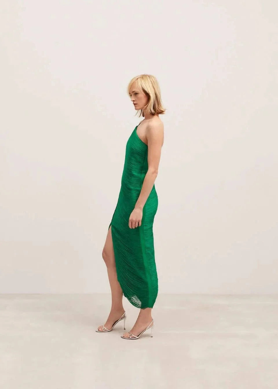 Asymmetrical Fringe Dress - Long Sleeve Elegant Summer Dress for Women