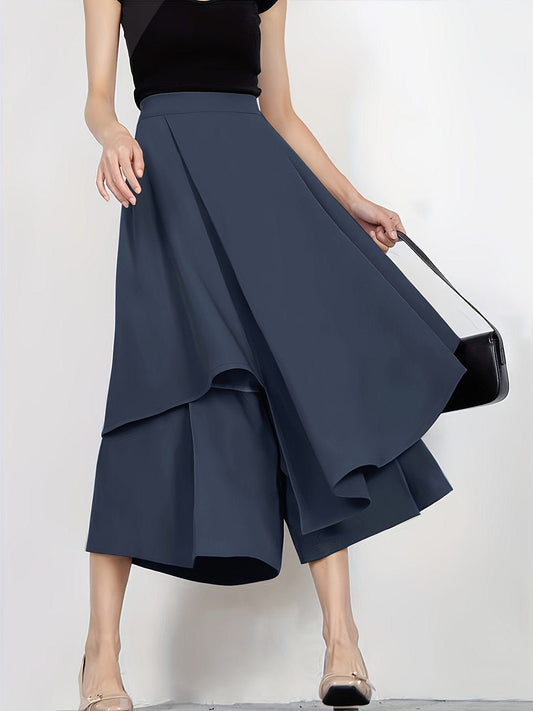 Asymmetrical High-Waist Skir Elegant Loose Fit for Spring & Summer Fashion