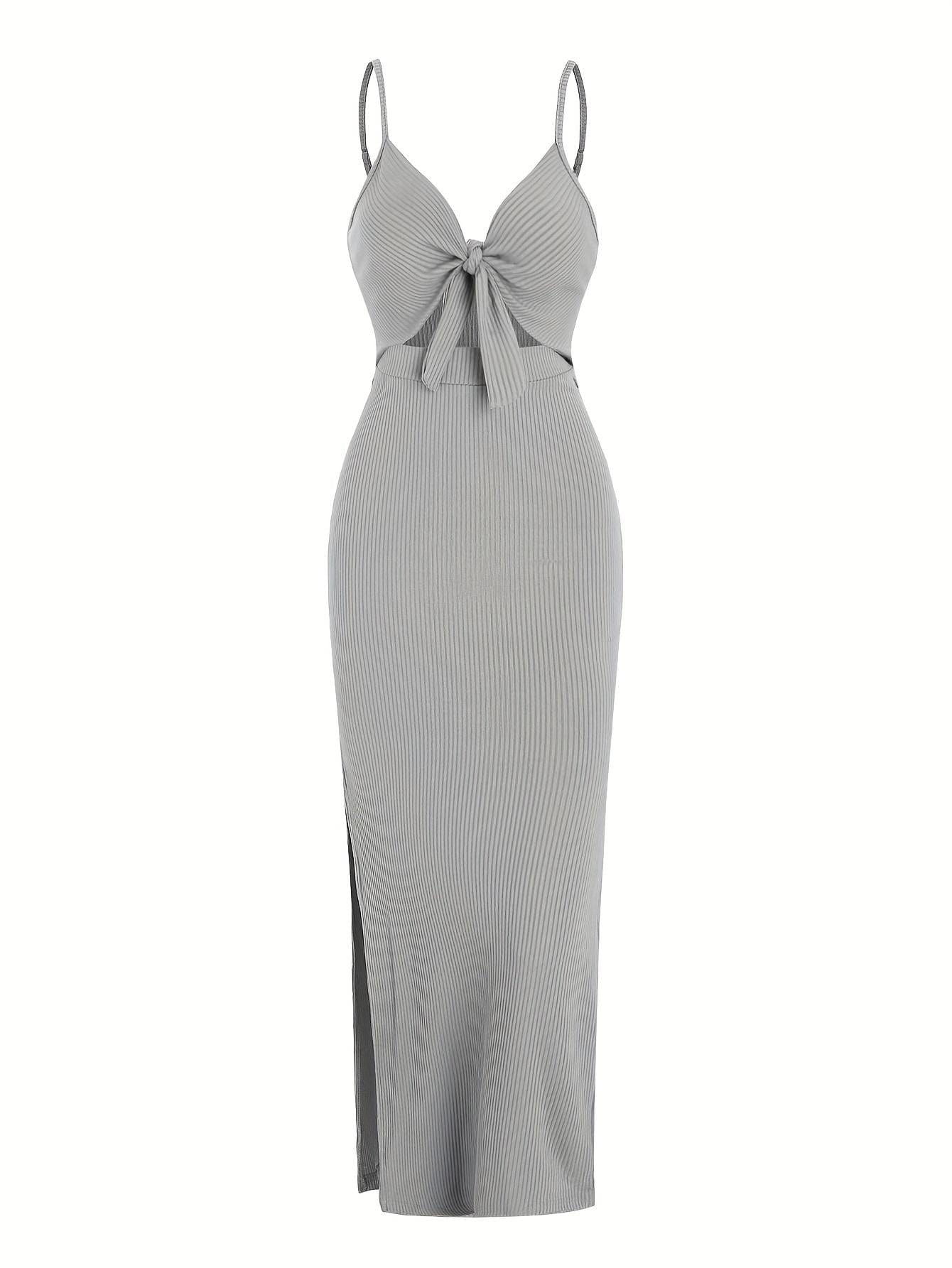 Chic Sleeveless Knit Suspender Dress European American Style for Spring and Summer