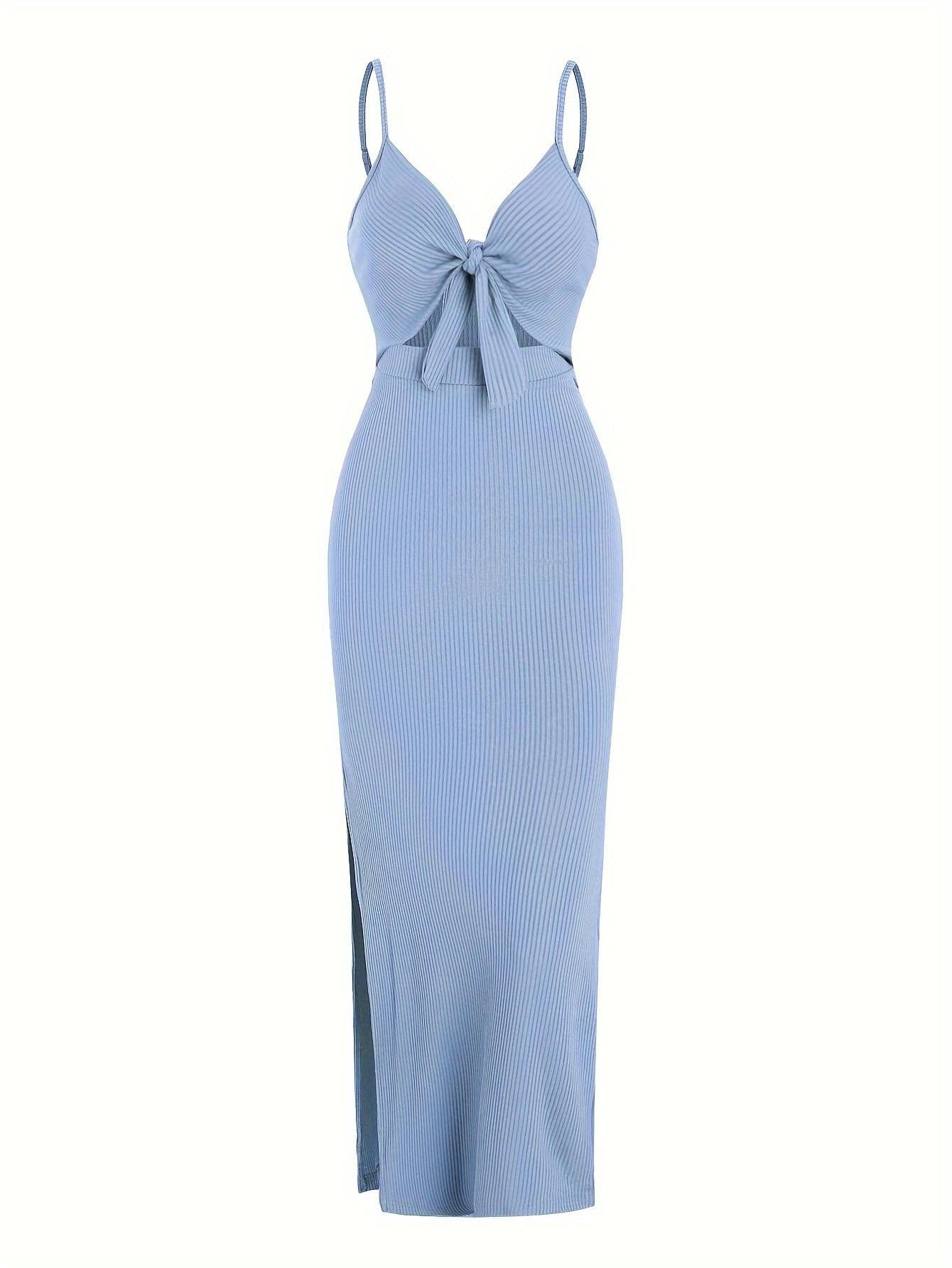 Chic Sleeveless Knit Suspender Dress European American Style for Spring and Summer