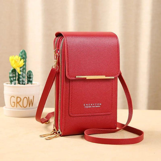 Buylor Mini Leather Touch Screen Crossbody Wallet - Chic Shoulder Bag for Women