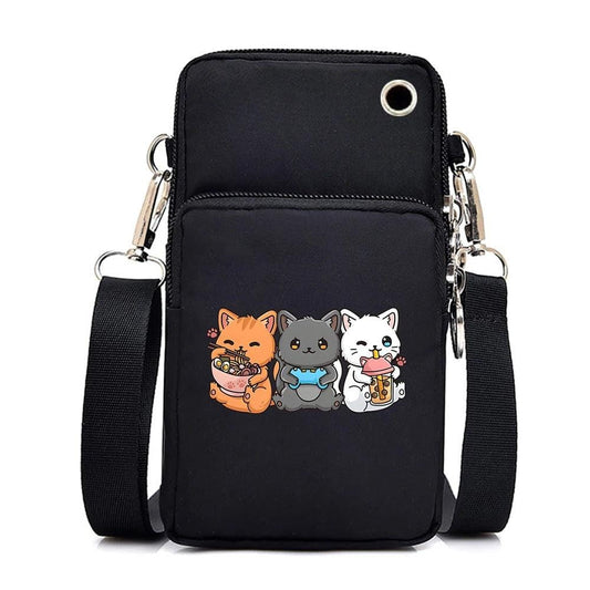 CatLover Mini Phone Bag – Just a Girl Who Loves Cats Print Crossbody Purse for Teens