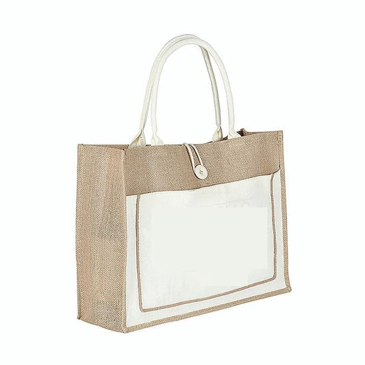 DINYAO 2024 Custom Jute Shopping Bag – High-Quality Personalized Logo Tote & Beach Handbag