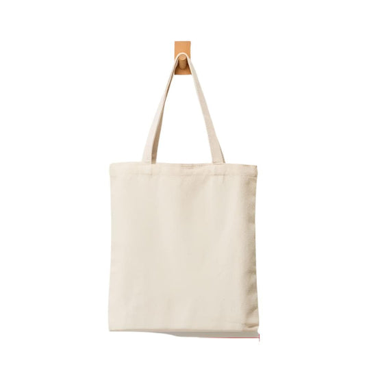 Eco-Friendly Large Capacity Canvas Shoulder Bag – Reusable Beige Cotton Tote for Groceries