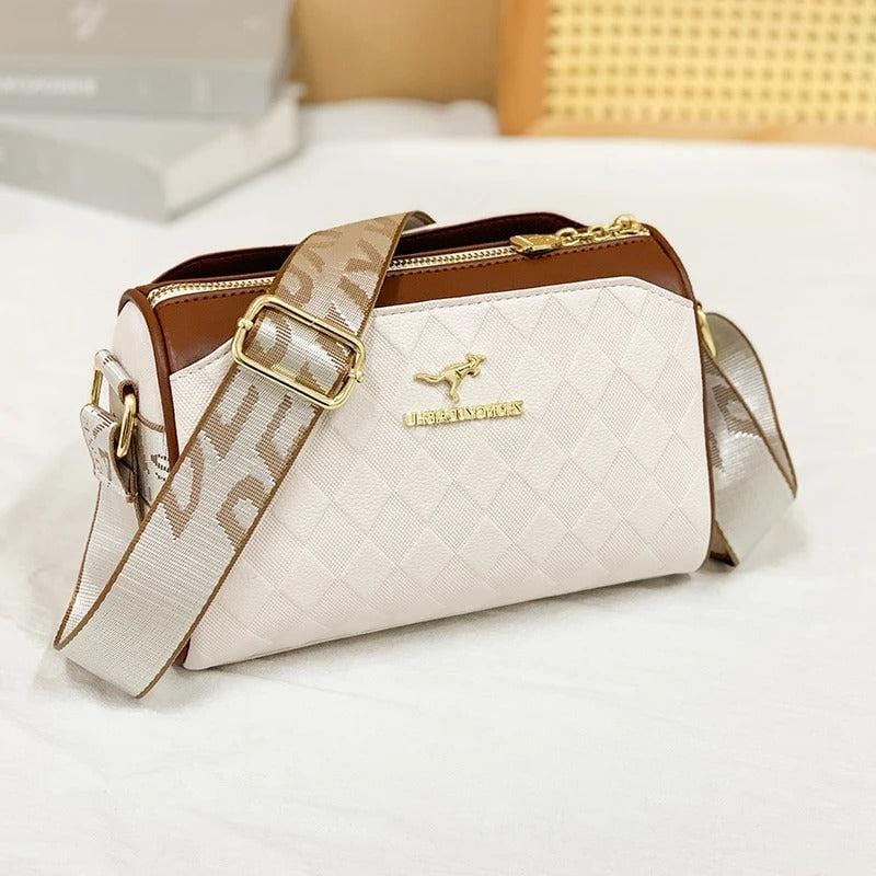 LuxeCheck Luxury Designer Women’s Messenger Bag – Fashionable Checkered
