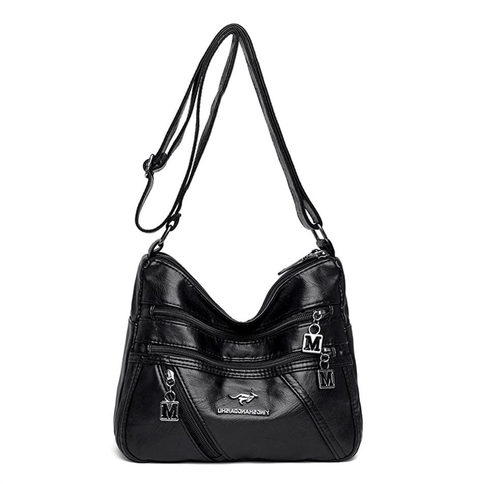 Luxury Soft Leather Crossbody Bag – Designer Multi-Pocket Shoulder Handbag for Women