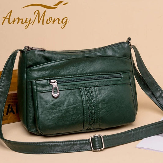 MaxStyle High-Capacity PU Leather Messenger Bag