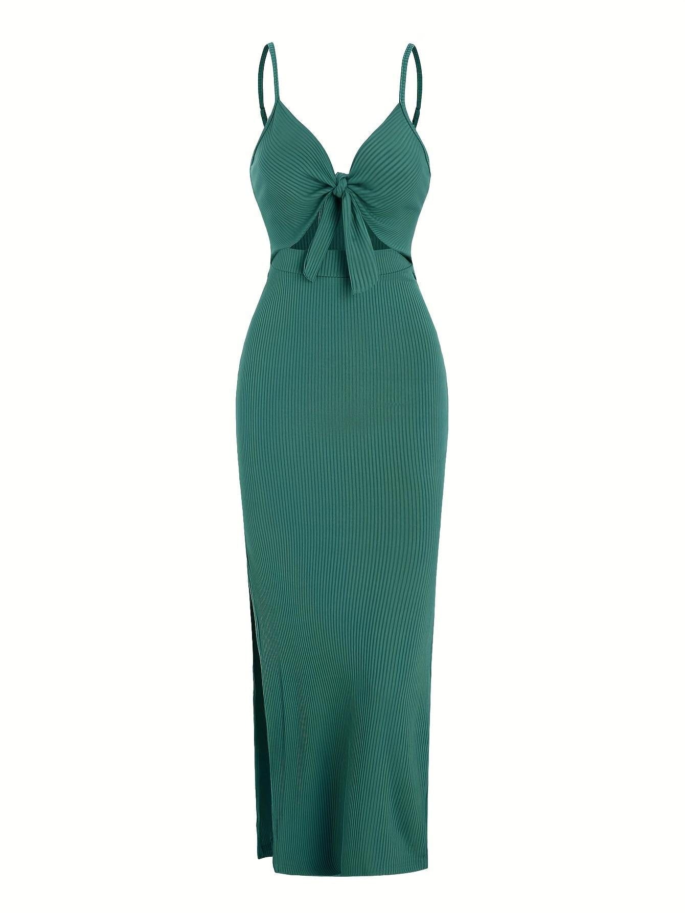 Chic Sleeveless Knit Suspender Dress European American Style for Spring and Summer