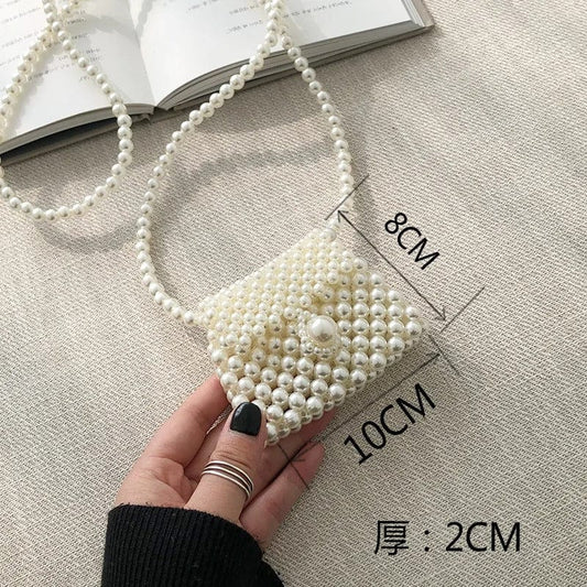 Pearluxe Handmade Mini Pearl Beaded Bag – Vintage Fashion Shoulder Bag