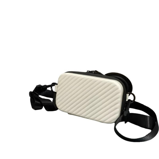 StriFlex Lightweight Box Bag – Trendy Diagonal Striped PU Leather Messenger Bag