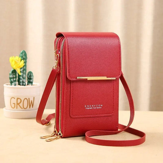 Touch Screen Cell Phone Purse for Women – Soft Leather Crossbody Shoulder Bag