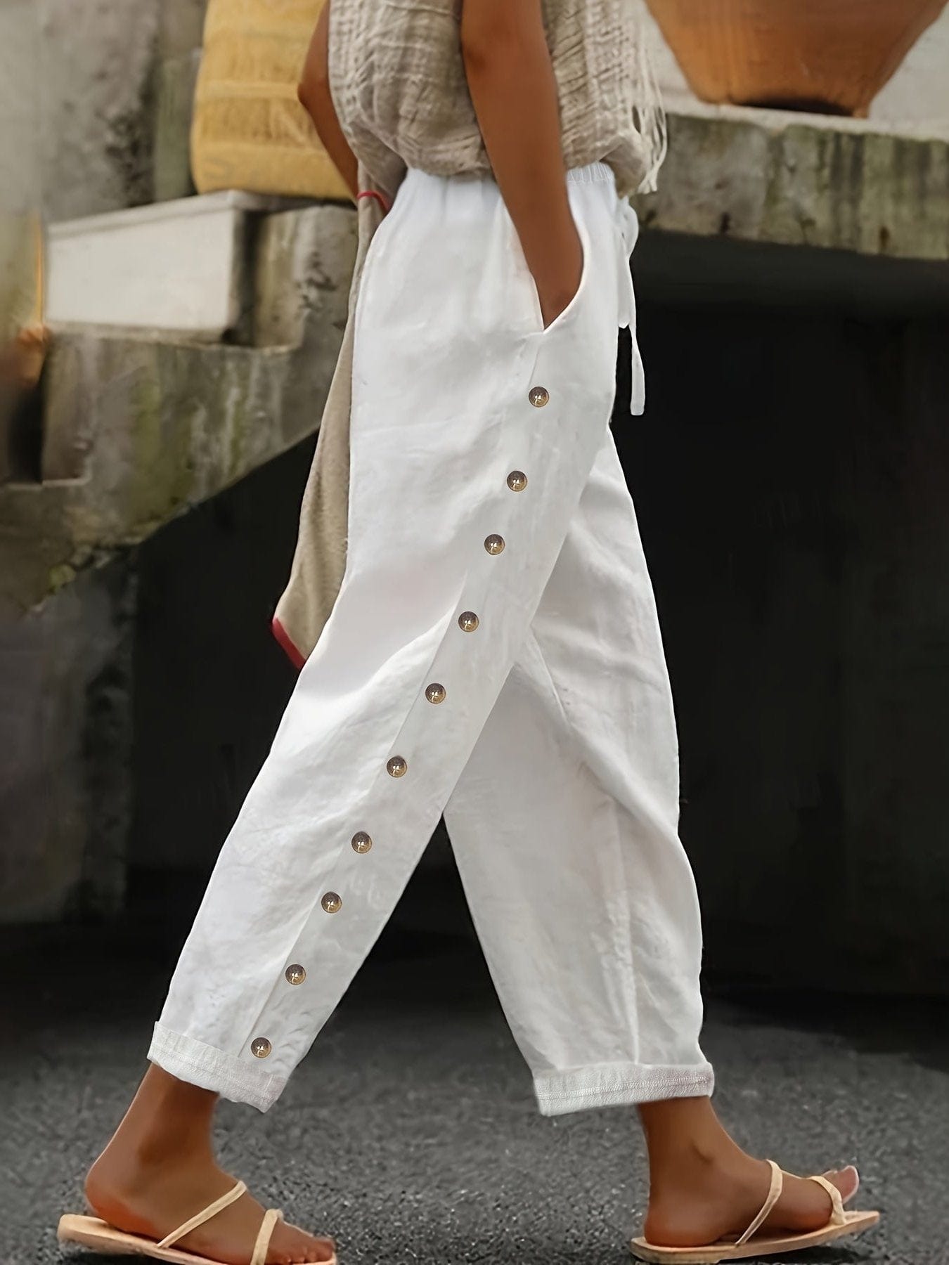 Stylish High Waist Straight Leg Pants for Women's Soft Micro Elastic Polyester for Spring, Summer & Fall