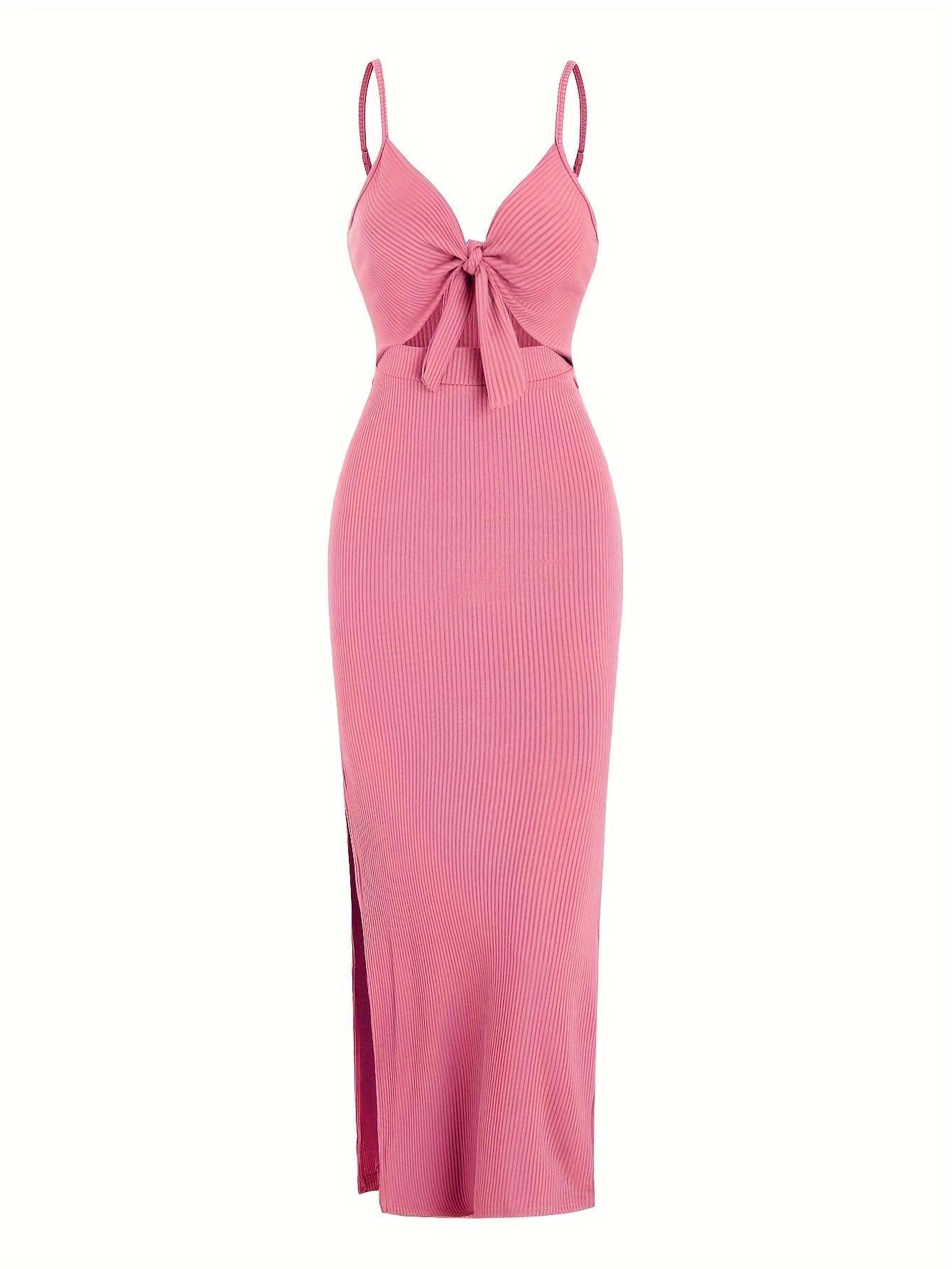Chic Sleeveless Knit Suspender Dress European American Style for Spring and Summer