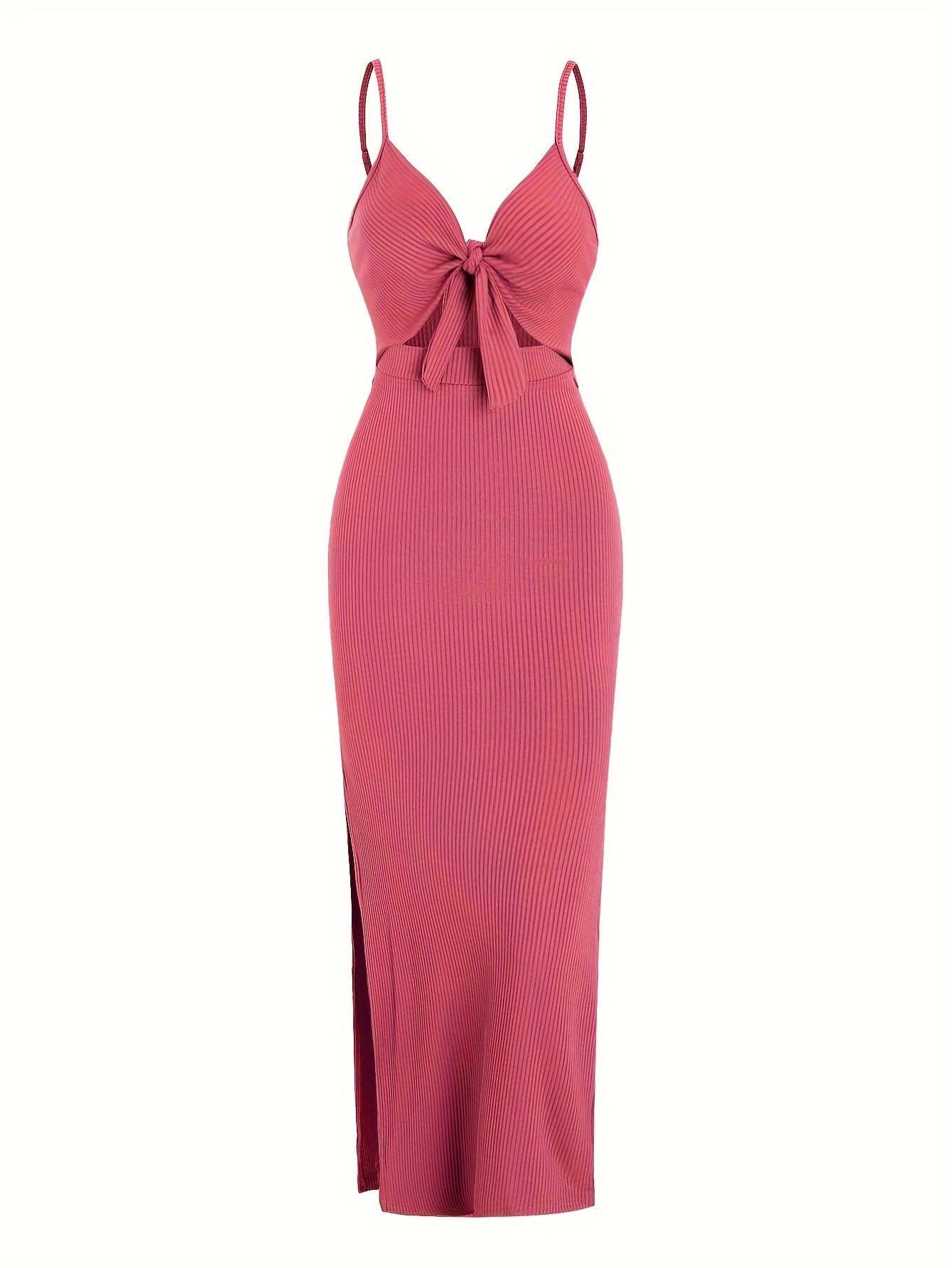 Chic Sleeveless Knit Suspender Dress European American Style for Spring and Summer