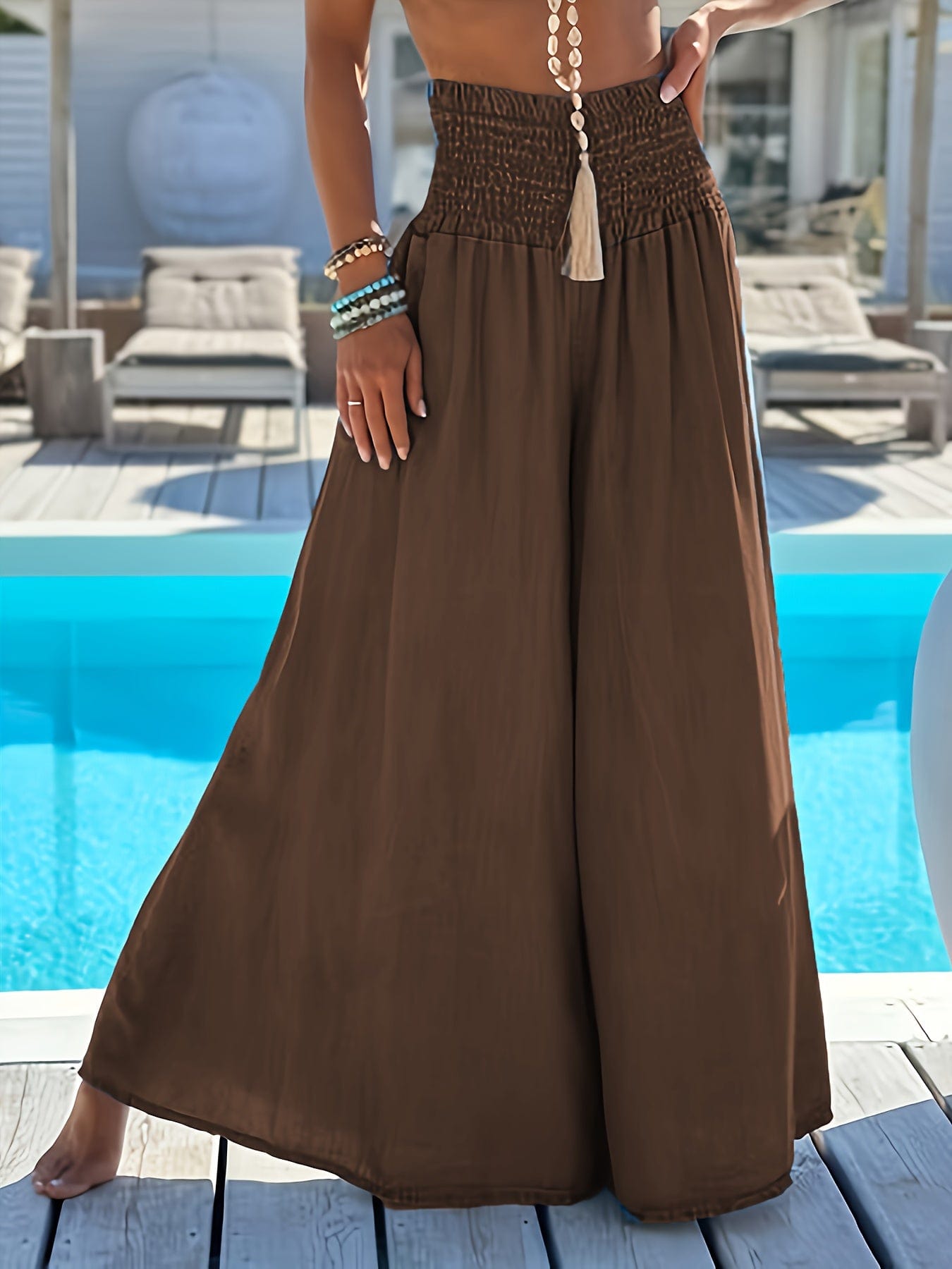 Chic Flowy Wide Leg Pants Lightweight