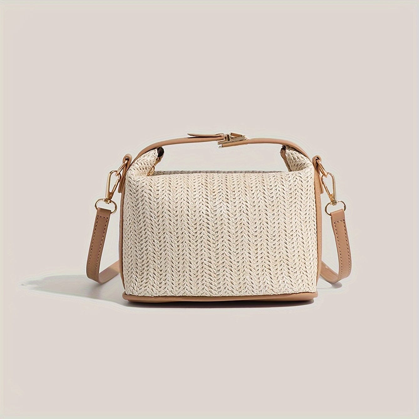 Trendy Women’s Woven Rattan Crossbody Bag Lightweight & Boho Chic for Beach Vacations and Summer Outings