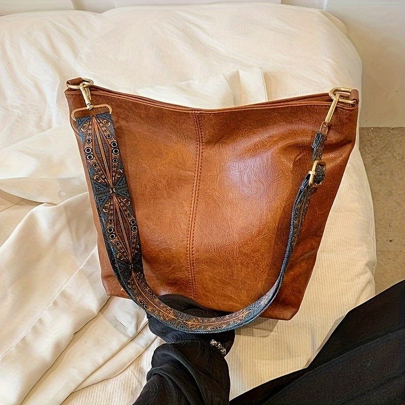 Vintage Large Capacity Hobo Bag Retro Bohemian Shoulder Tote for Women