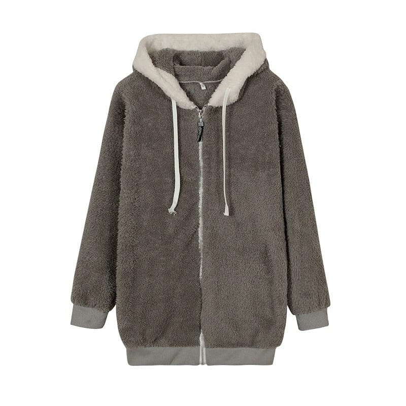 CozyPlush Women's Hooded Jacket Autumn Or Winter Zip Up