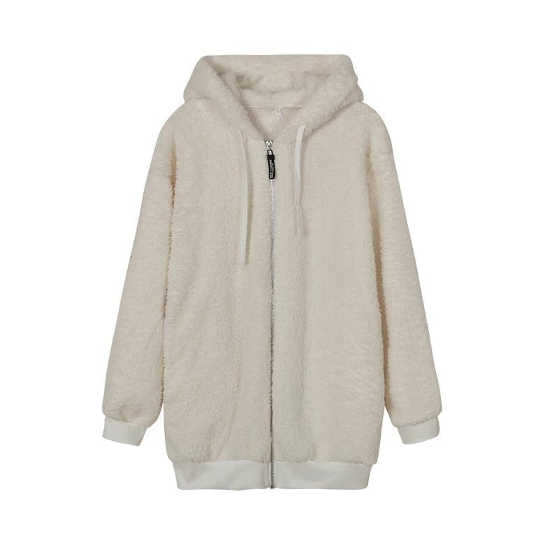 CozyPlush Women's Hooded Jacket Autumn Or Winter Zip Up