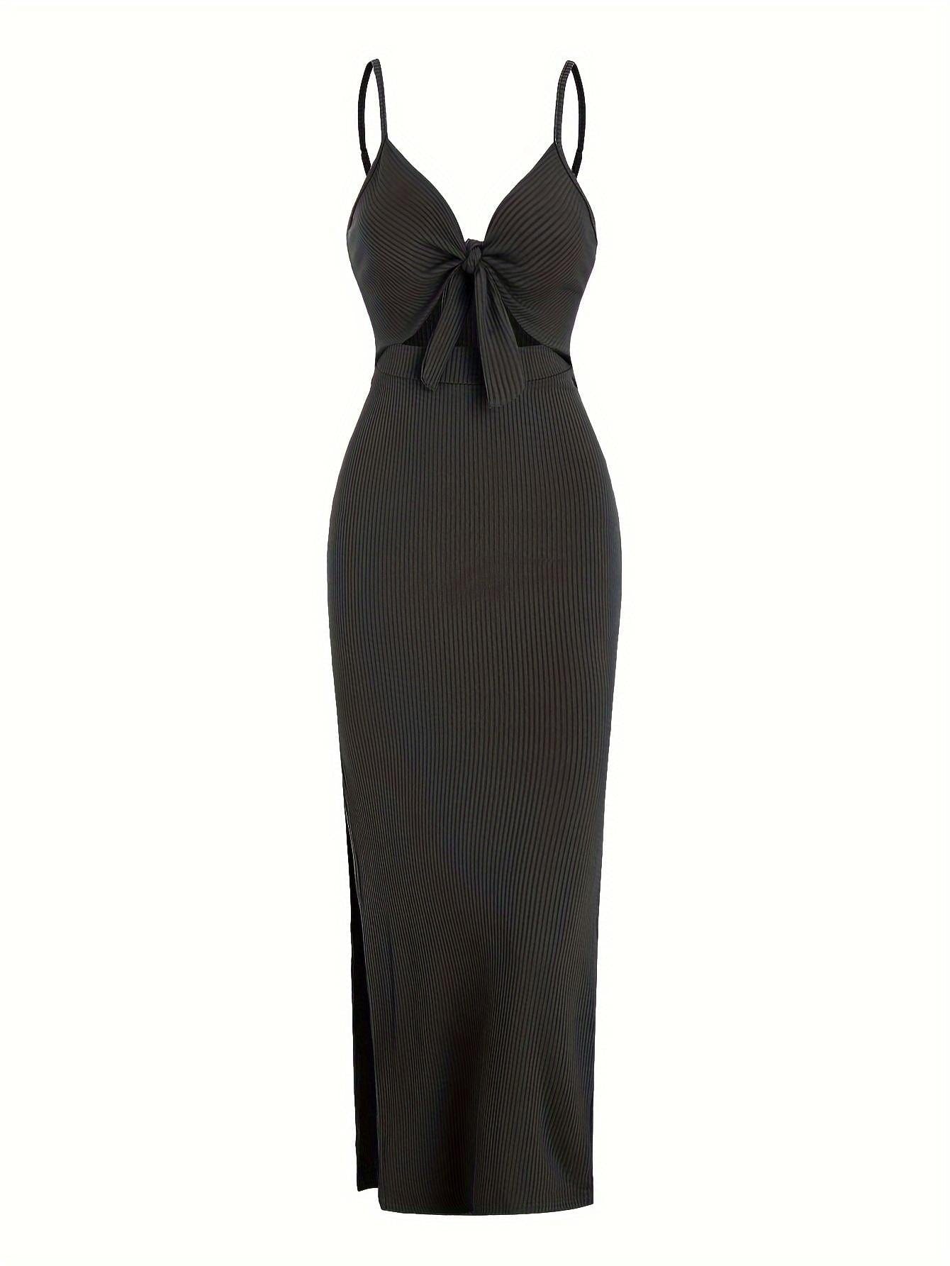 Chic Sleeveless Knit Suspender Dress European American Style for Spring and Summer