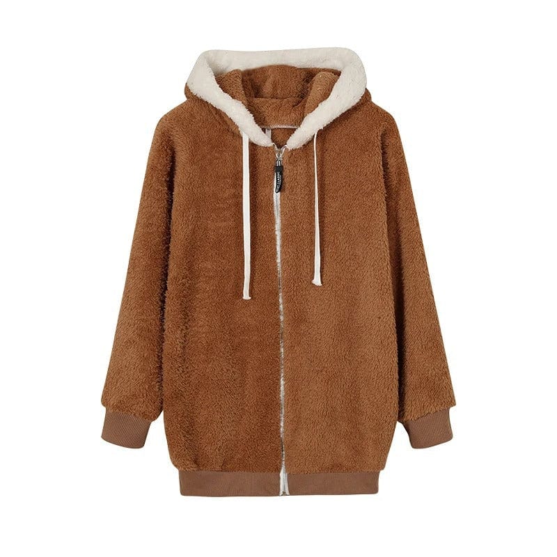 CozyPlush Women's Hooded Jacket Autumn Or Winter Zip Up