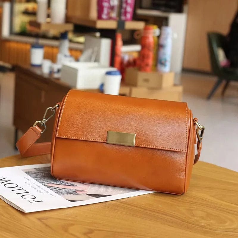 LuxeLeather Versatile Cowhide Shoulder Bag – Top Layer Leather Crossbody Bad