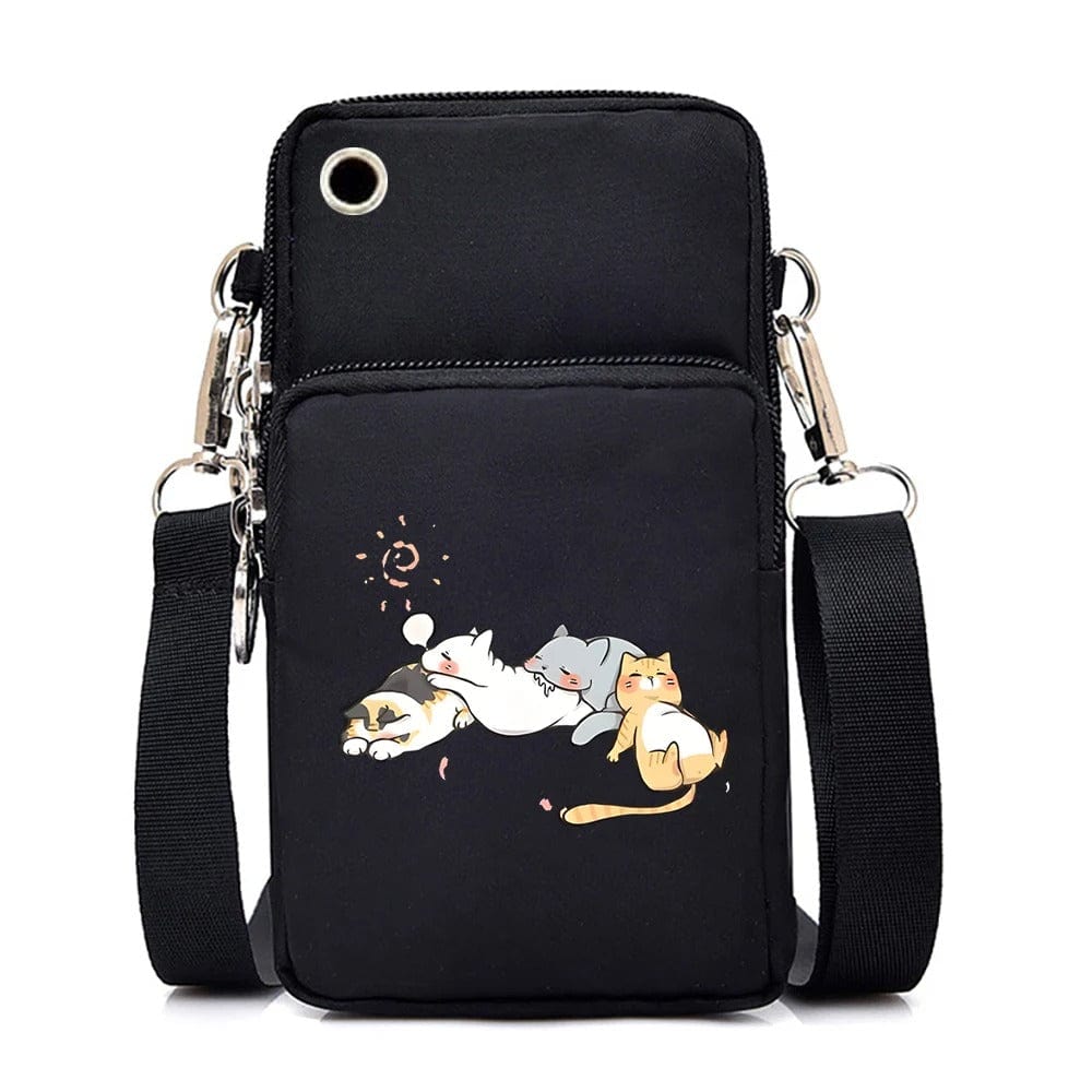 CatLover Mini Phone Bag – Just a Girl Who Loves Cats Print Crossbody Purse for Teens