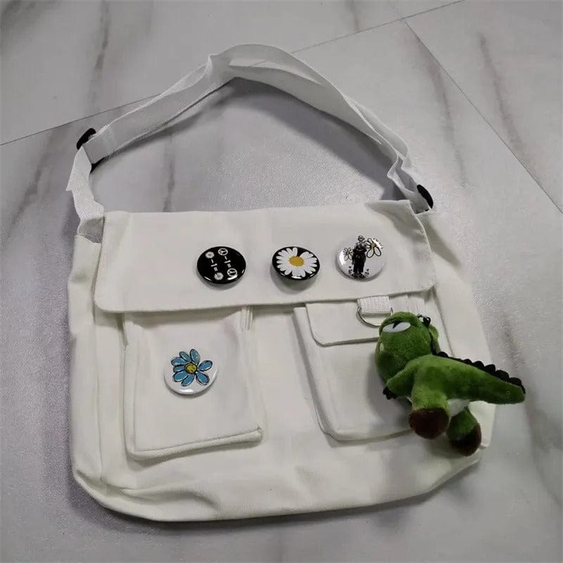Cute Canvas Crossbody Bag for Women – Wild Student Shoulder Bag, Japanese Harajuku