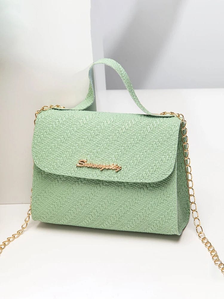 Embossed Chain Square PU Leather Bag – Women’s Large Capacity Shoulder & Crossbody