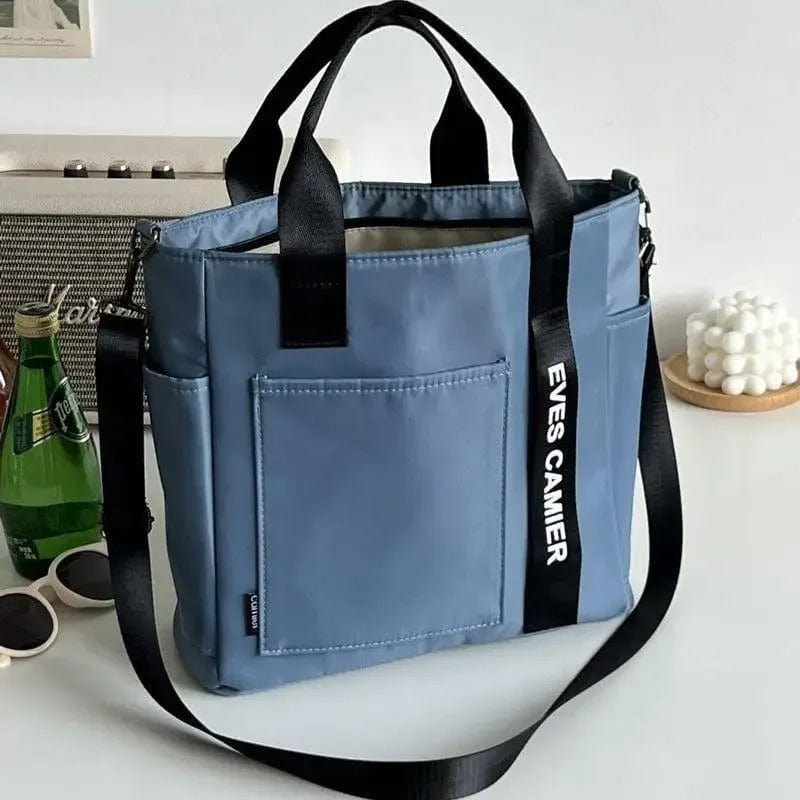 NavyTote Large Capacity Casual Tote Bag – Waterproof Nylon Canvas Messenger Bag
