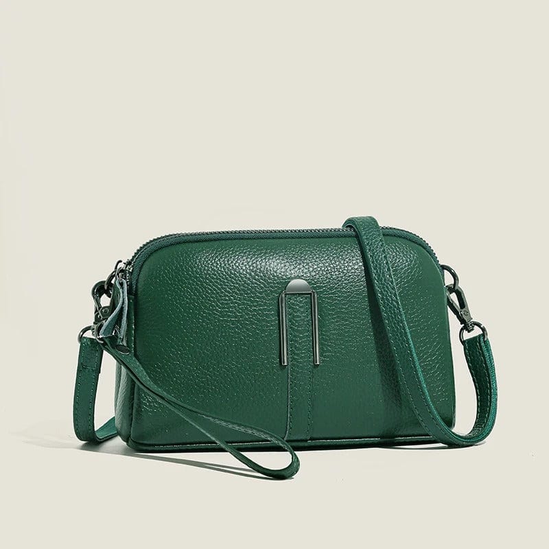 Genuine Leather Crossbody Bag for Women | Luxury Solid Color Shoulder & Messenger Clutch