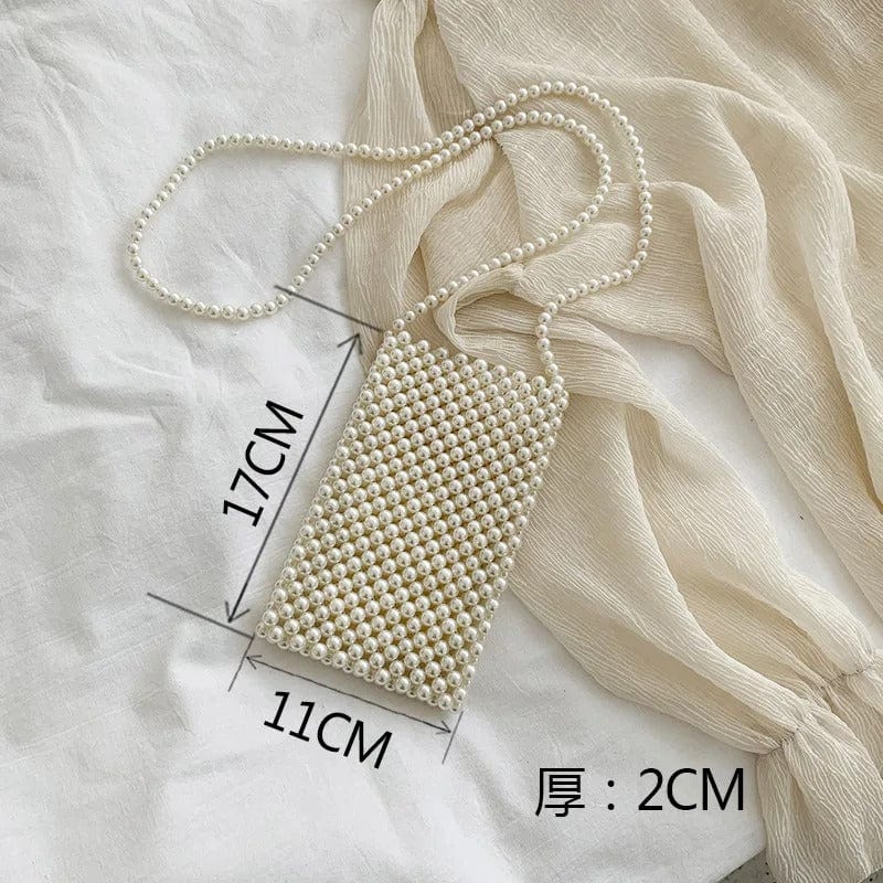 Pearluxe Handmade Mini Pearl Beaded Bag – Vintage Fashion Shoulder Bag