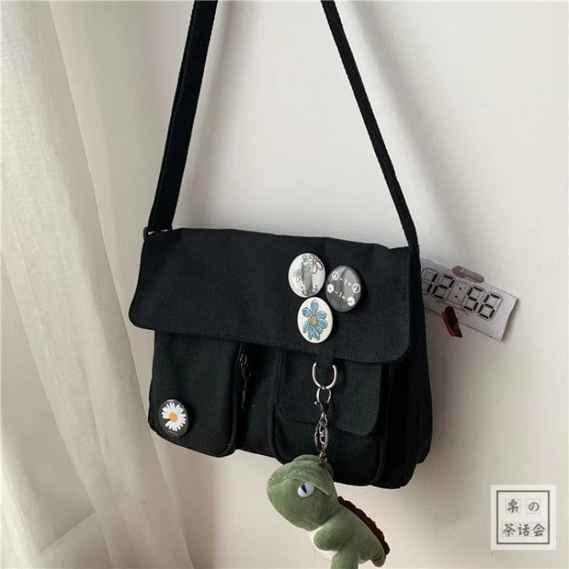 Cute Canvas Crossbody Bag for Women – Wild Student Shoulder Bag, Japanese Harajuku