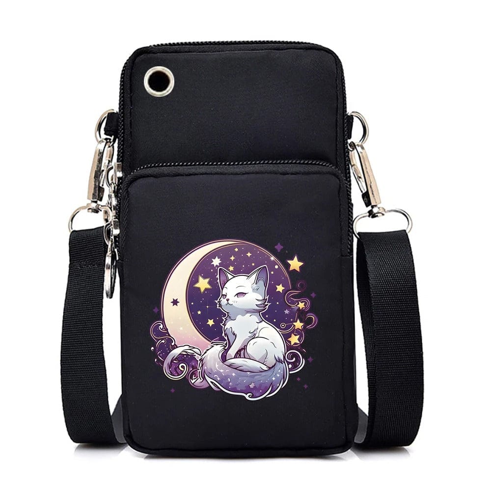 CatLover Mini Phone Bag – Just a Girl Who Loves Cats Print Crossbody Purse for Teens