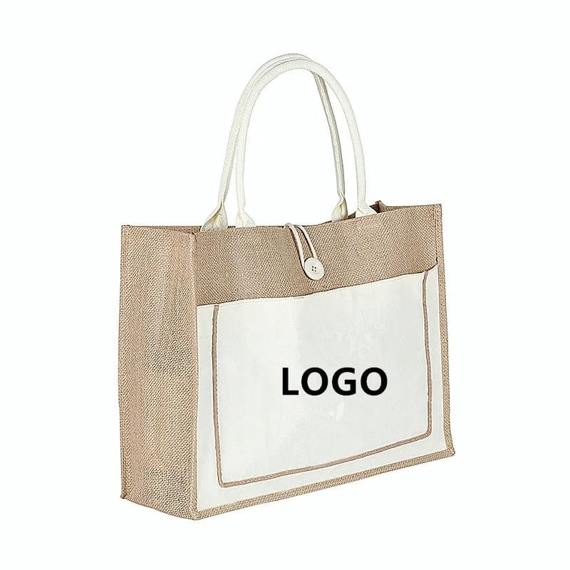 DINYAO 2024 Custom Jute Shopping Bag – High-Quality Personalized Logo Tote & Beach Handbag