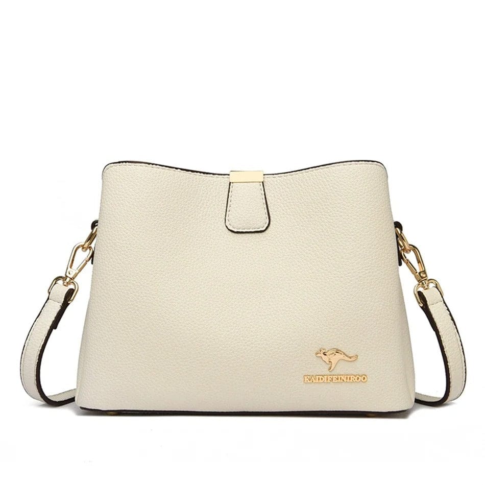 Luxury Designer Leather Women's Handbag – High-Quality 3-Layer Multifunctional