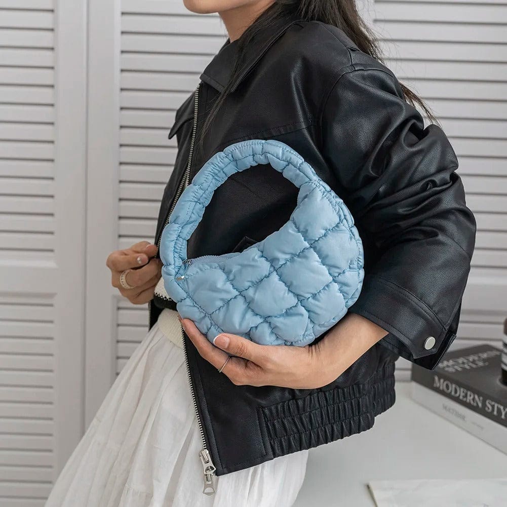 CloudQuilt Quilted Padded Crossbody Bag for Women – Pleated Ruched Tote & Bucket Shoulder Handbag