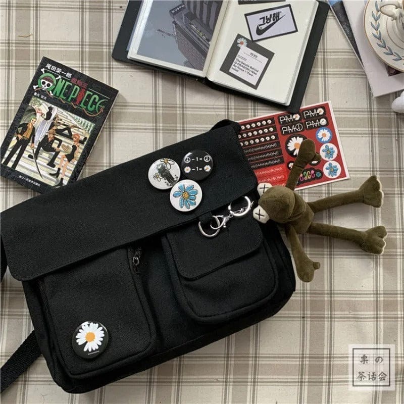 Cute Canvas Crossbody Bag for Women – Wild Student Shoulder Bag, Japanese Harajuku
