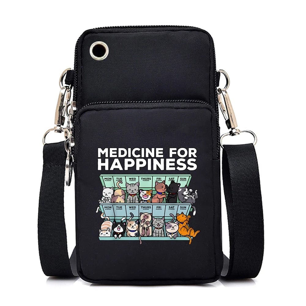 CatLover Mini Phone Bag – Just a Girl Who Loves Cats Print Crossbody Purse for Teens