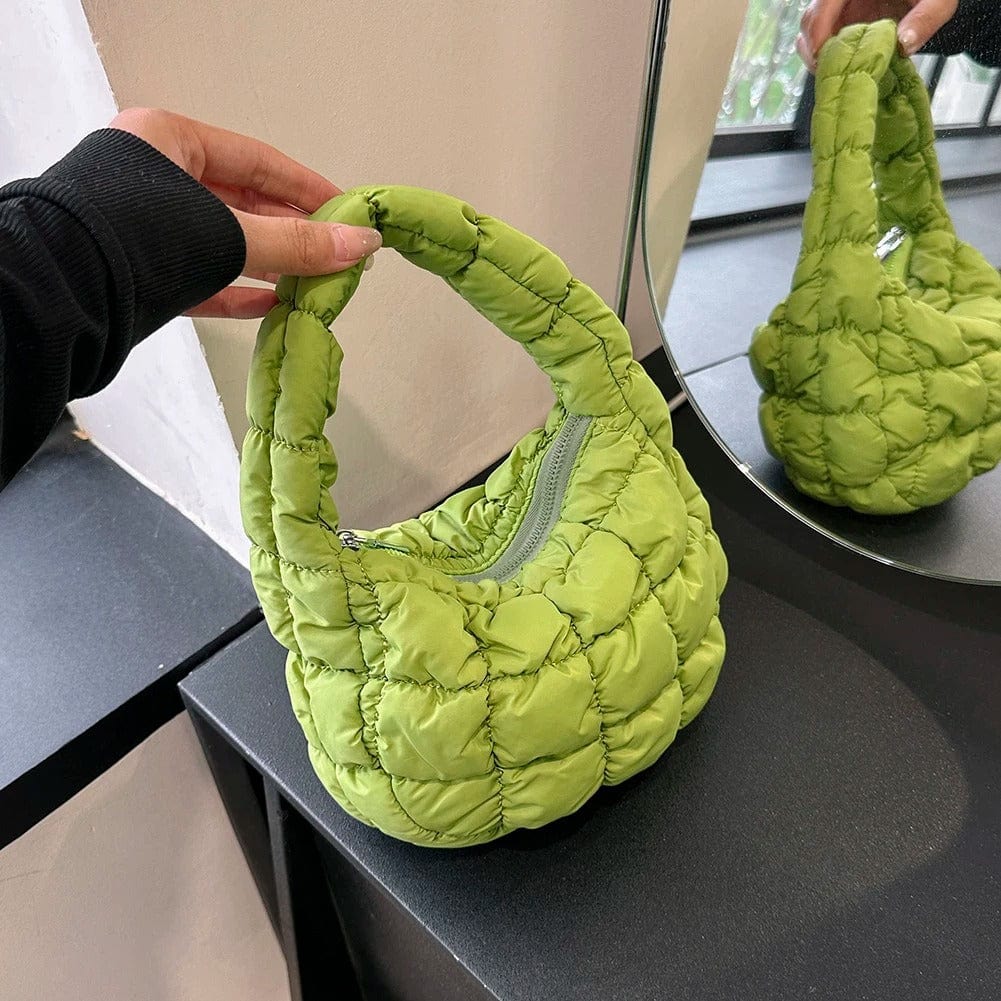 CloudQuilt Quilted Padded Crossbody Bag for Women – Pleated Ruched Tote & Bucket Shoulder Handbag