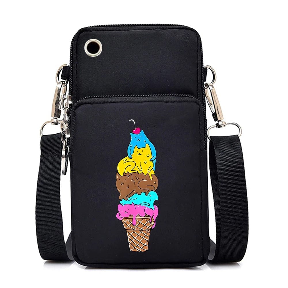 CatLover Mini Phone Bag – Just a Girl Who Loves Cats Print Crossbody Purse for Teens